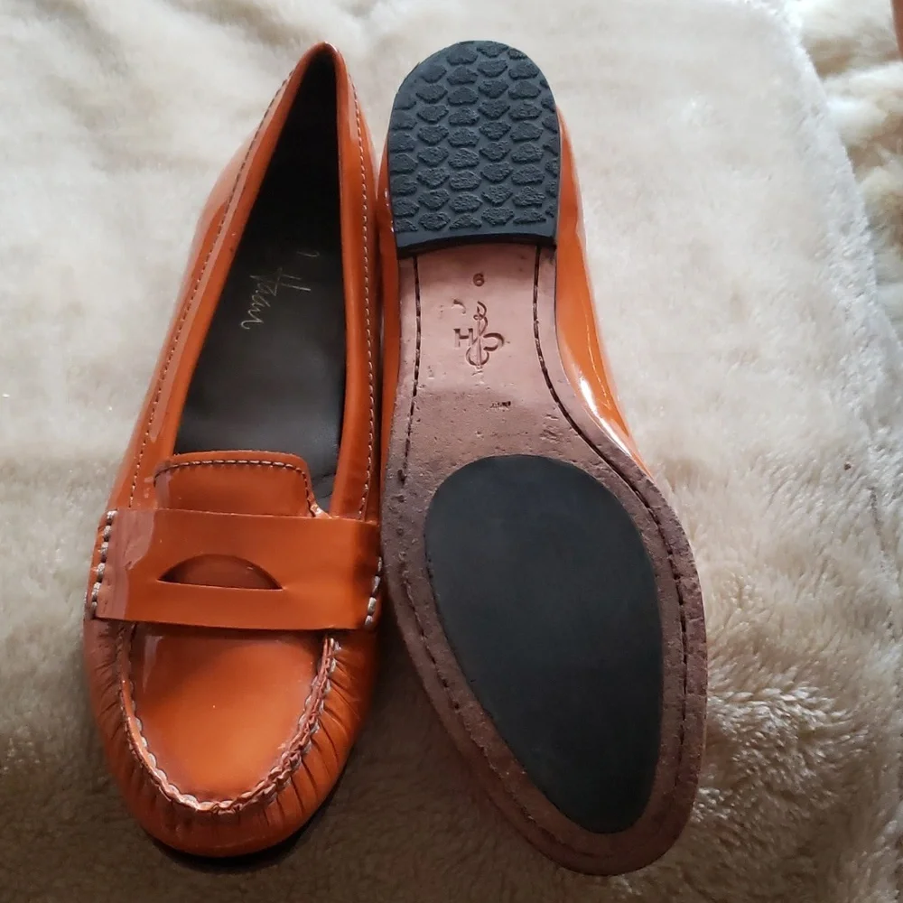 Cole Haan orange patent leather penny loafers 9M - Picture 2 of 3